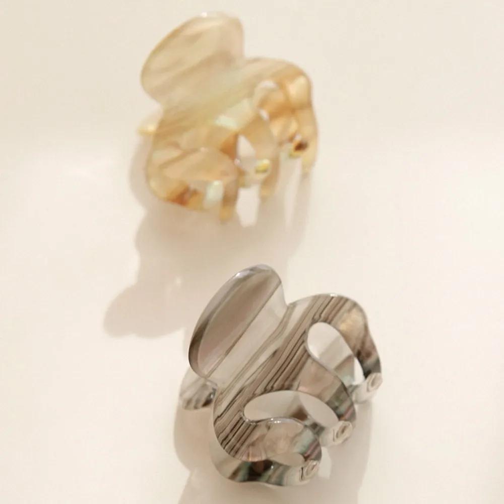 J Lauren Cellulose Marble Mini Hair Clip H01312 Marble Gray