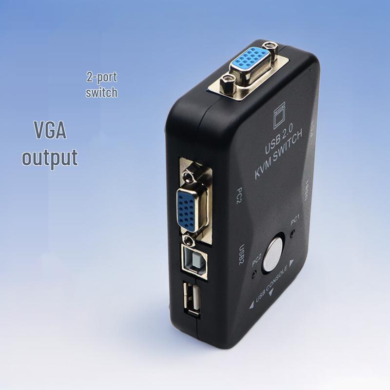 2-ports USB VGA KVM-switch: 2-i-1-ud Multi-Port Switcher til Computere