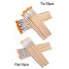 10Pcs/Set DIY Flat/Tip Nylon Hair Wooden Handle Hook Line Pens Paint Brushes Watercolor Brush Drawing Brush Calligraphy Supplies