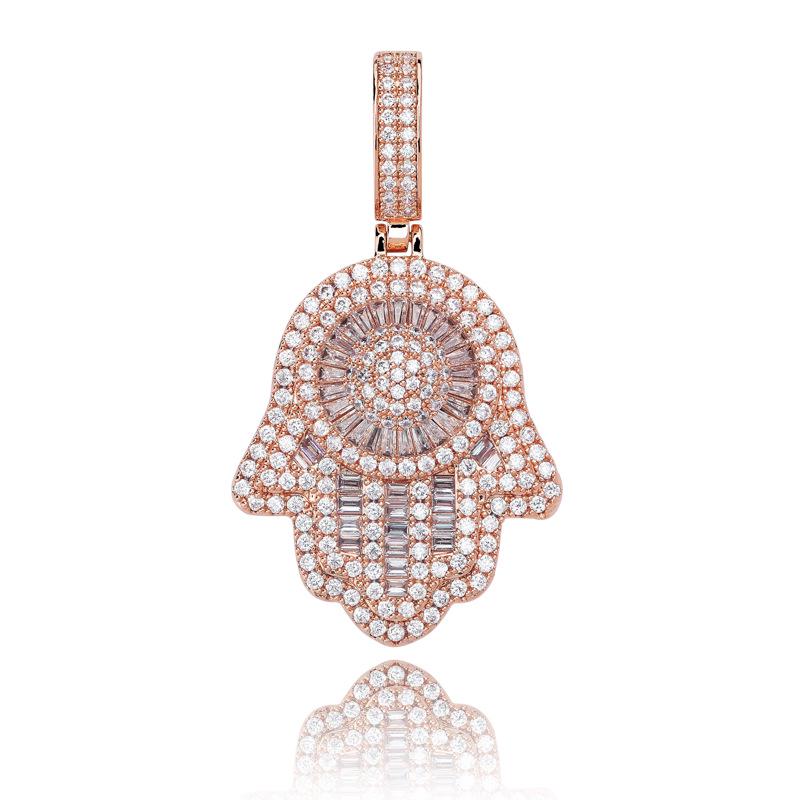 Men's Trendy Retro Fatima Hand Zircon Necklace