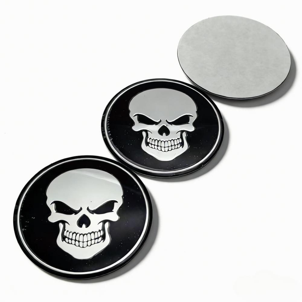 4 szt. 45 MM 56 MM Emblemat z logo czaszki Naklejki samochodowe Akcesoria do kołpaków środkowych piasty koła kołpaka felgi osłony przeciwpyłowe Odznaka Wymiana