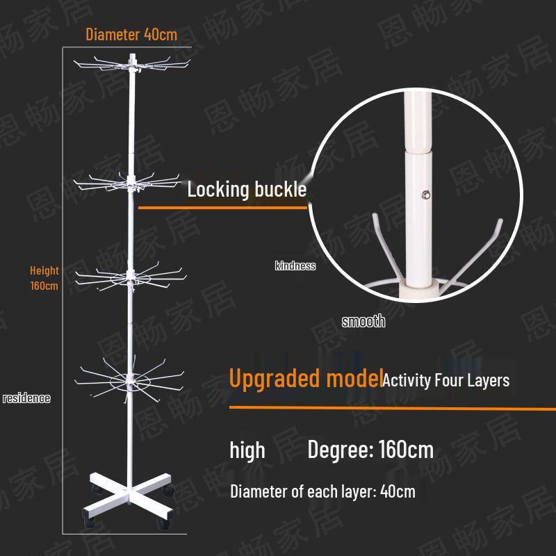Multilayer Rotating Display Stand with Wheels for Jewelry, Socks, Keychains, Toothbrushes & Stationery