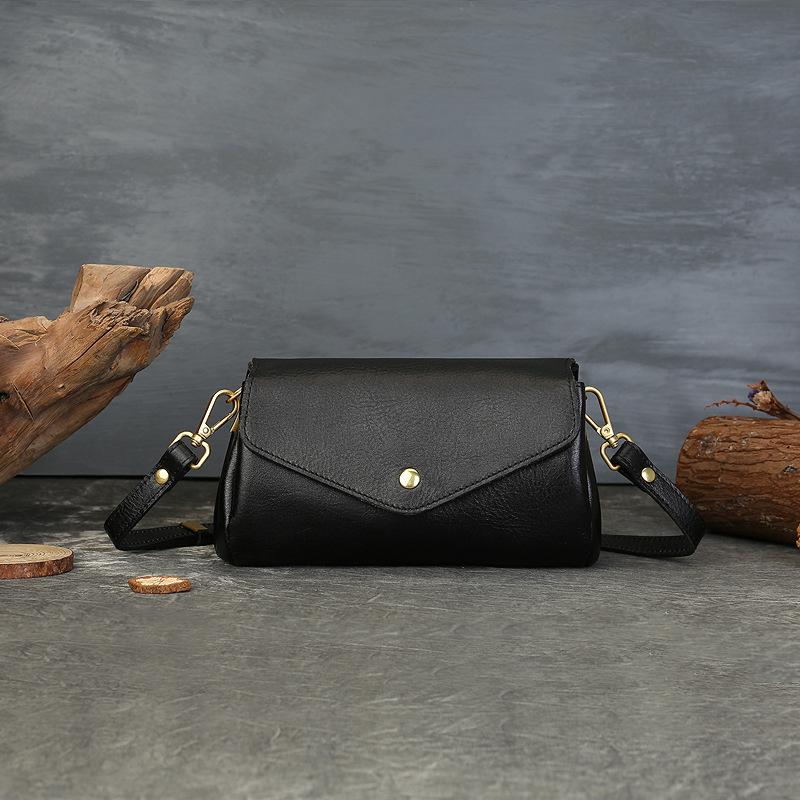 Summer Bag for Women Cowhide Envelope Bag Genuine Leather Organ Bag Crossbody Retro Small Square Bag