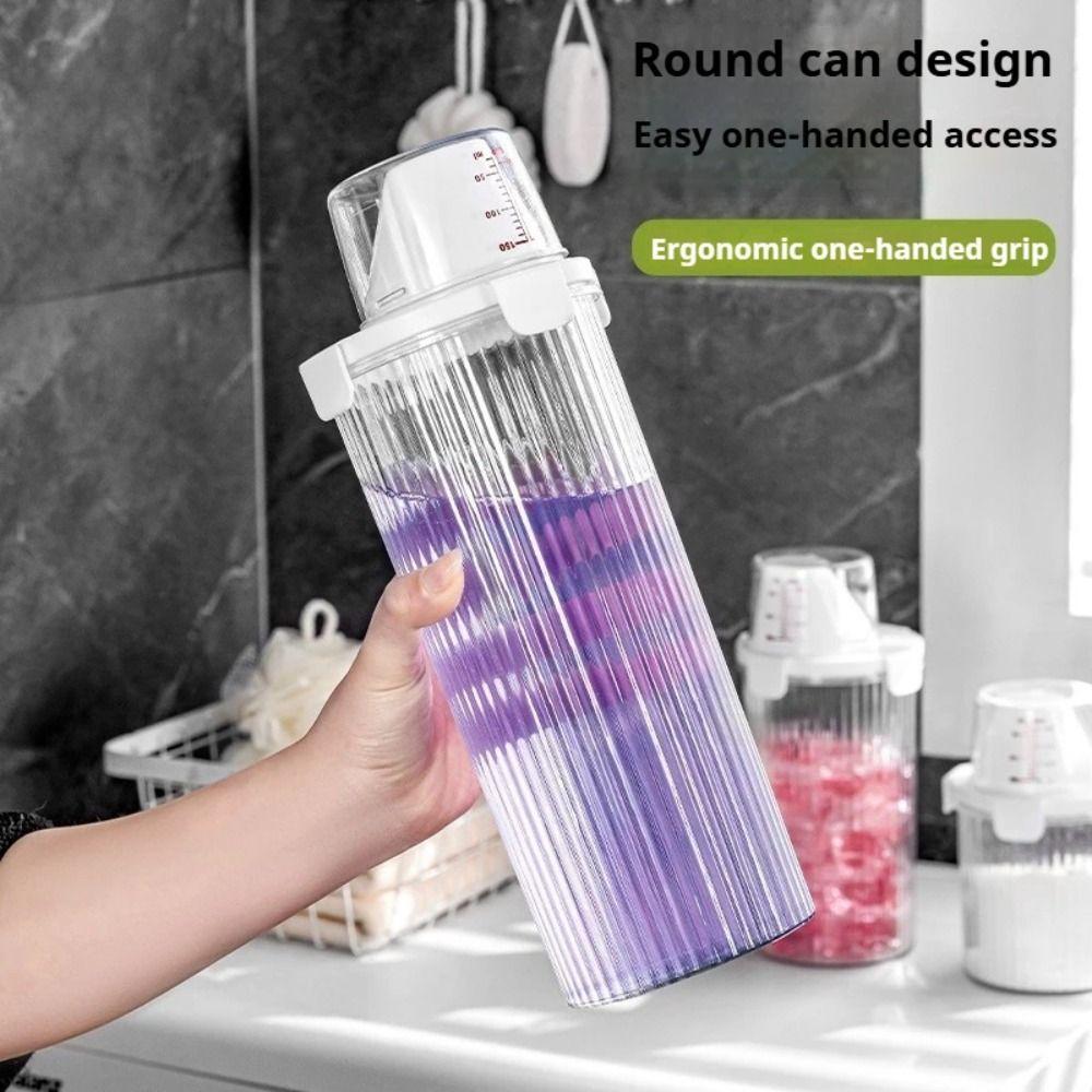 With Measuring Cup Laundry Detergent Dispenser Bottle Sealed Detergent Powder Tank