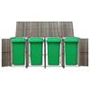 VidaXL Abri pour poubelle quadruple Gris 274x80x117 cm Résine tressée 319867