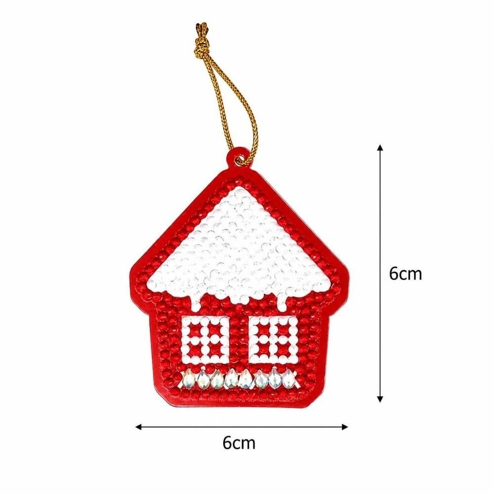 10 PCS Snowman Diamond Painting Pendant DIY Craft Bag Charm Creative Hanging Ornament Xmas Gift