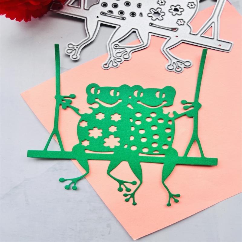 Seesaw Frog Metal Cutting Dies Scrapbooking Stencil Die Cuts Card Embossing DIY Photo Album Template Mold Decoration
