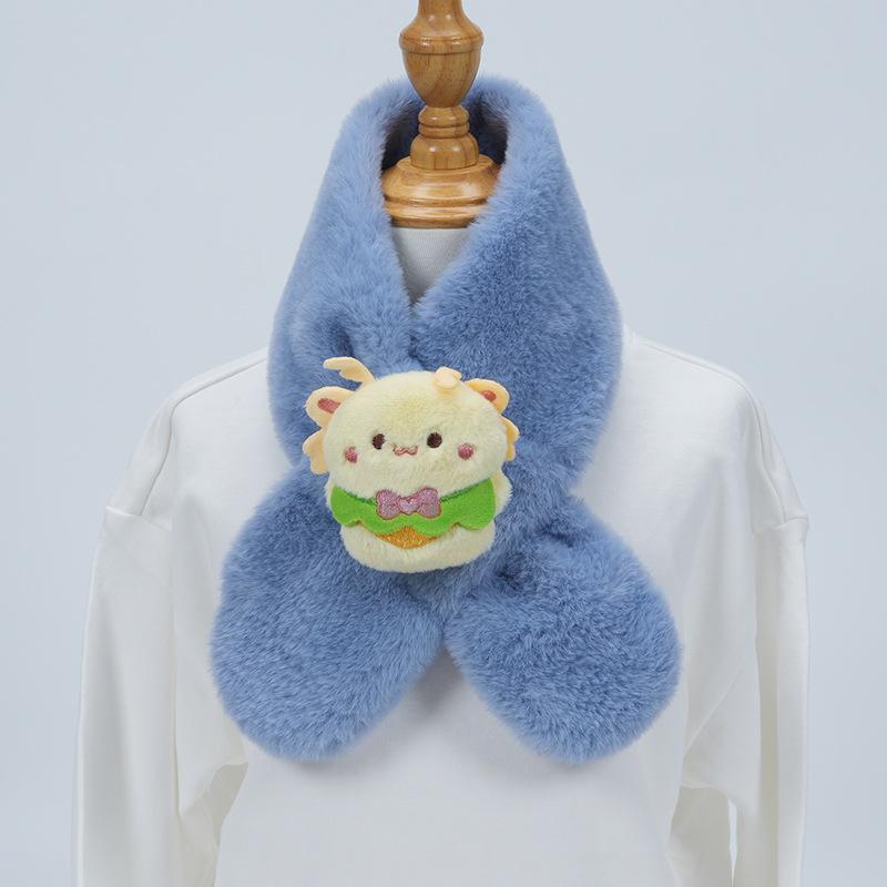 Cute Cartoon Panda Plush Scarf for Kids - Windproof & Thickened Winter Neck Warmer