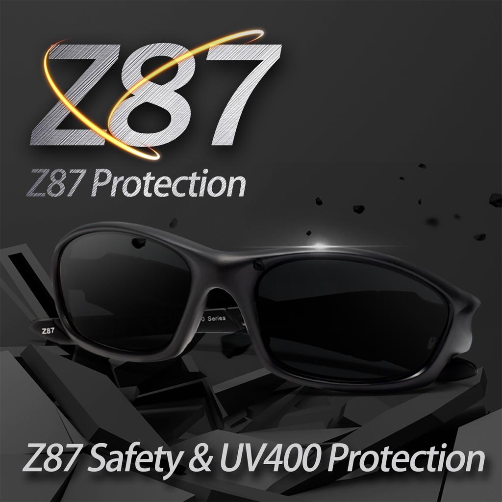 Z87 Sport Safety Glasses Men UV400 Impact Resistant Wrap Around Driving Cycling Outdoor W8702