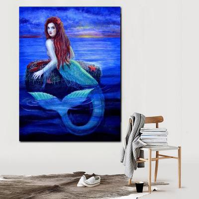 Pittura Diamante 5D Fai da Te Completa Cartone Animato Sirena Punto Croce Strass Ricamo Diamante Dipinti