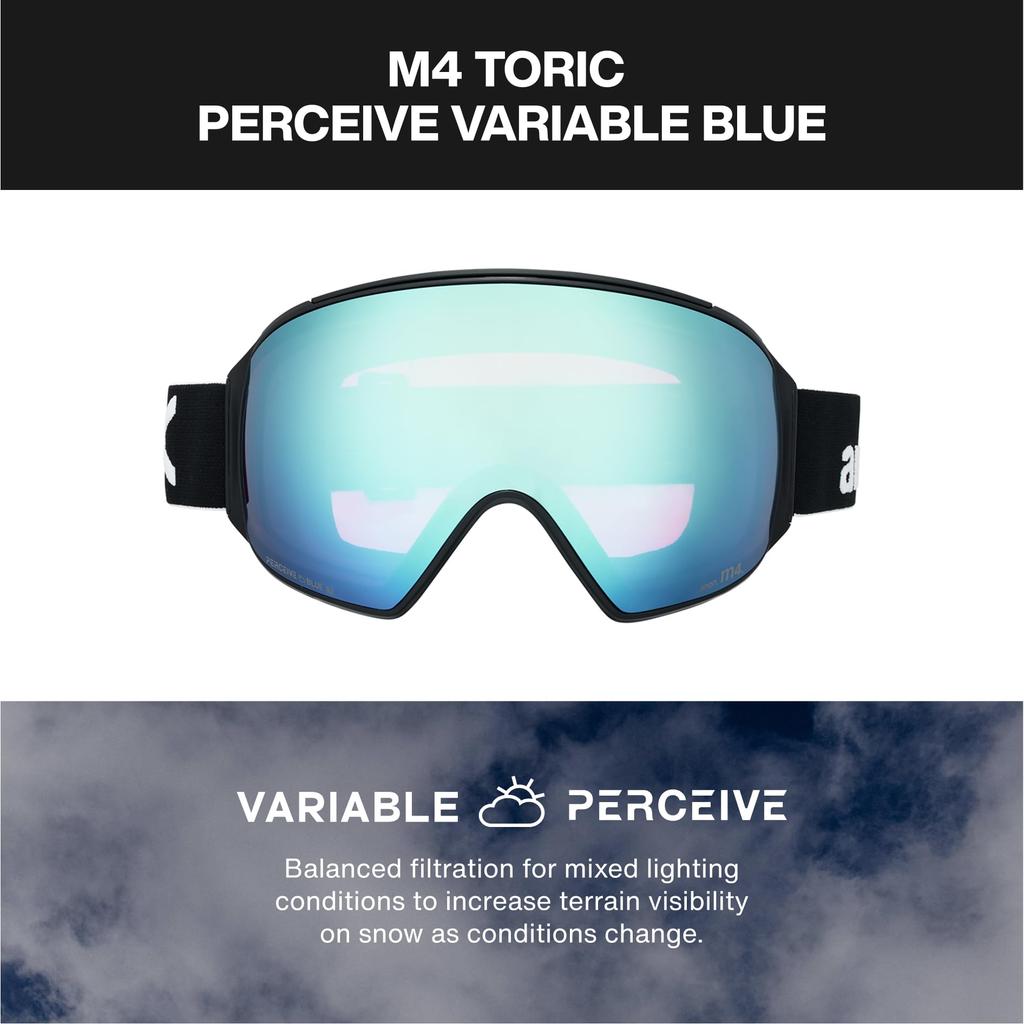 ANON Unisex M4 Low Bridge Fit Goggles in (Toric) Black/Blue