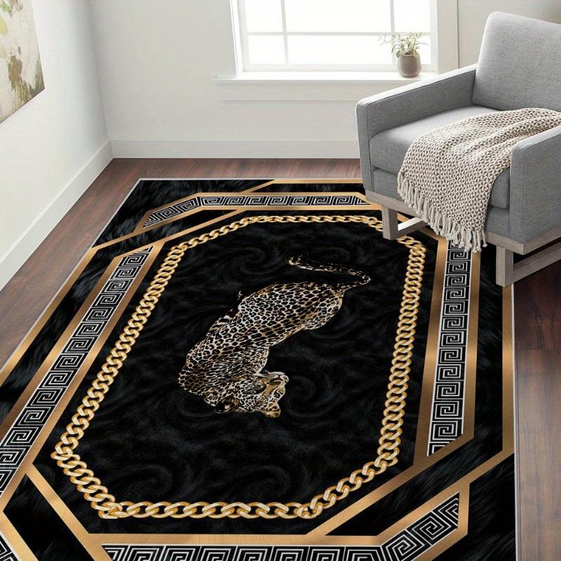 Luxurious Bohemian Carpet for Living Room Office Coffee Shop Resistant Home Mat for Bedroom Unique Striped Pattern Decorative