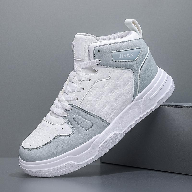 

Модные мужские высокие кроссовки Удобные кроссовки Мужская спортивная обувь 48 белый/серый