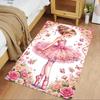Floral Ballerina Dance Area Rug Perfect for Bedrooms Entryway Dormitory Hallway Anti-slip Rug Decorate Offices Perfect Gift for Women/Men