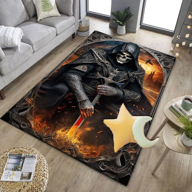 Skulls And Roses Artwork Office Rug Chair Mat, Entryway Carpet, Suitable for Front Door, Bedroom, Living Room, Desk, Holiday Gift