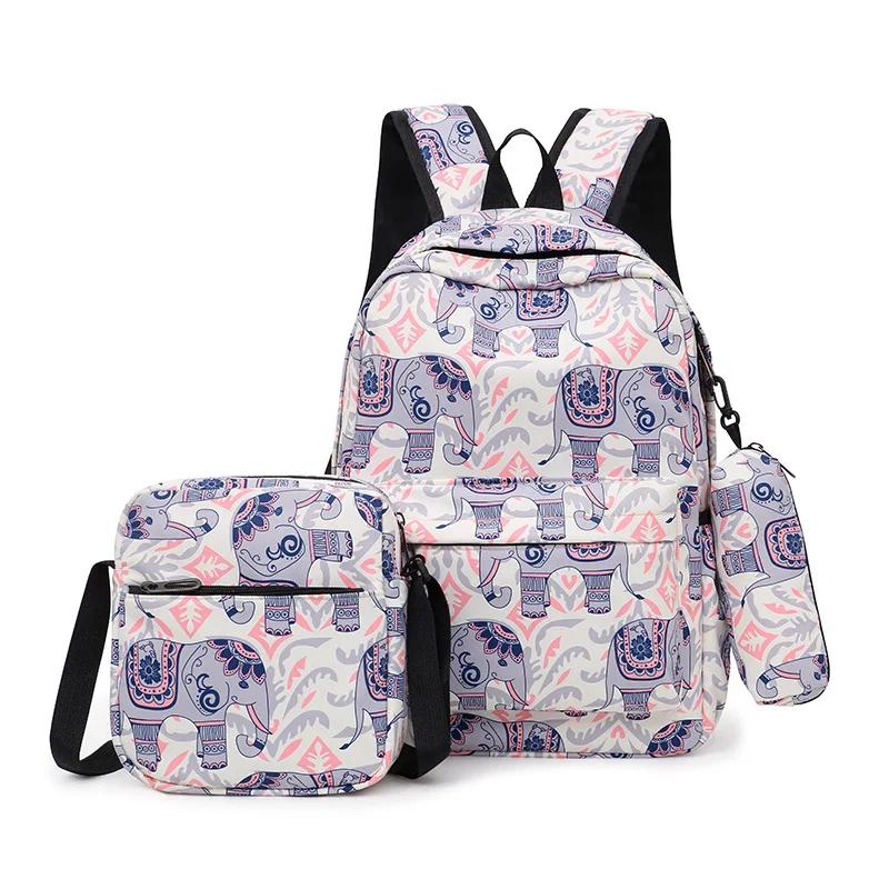 Crossten 3pcs/set High School Bags for Women Boys One Shoulder Bag Backpacks Big Student Travel Bag Men School Backpack Mochila