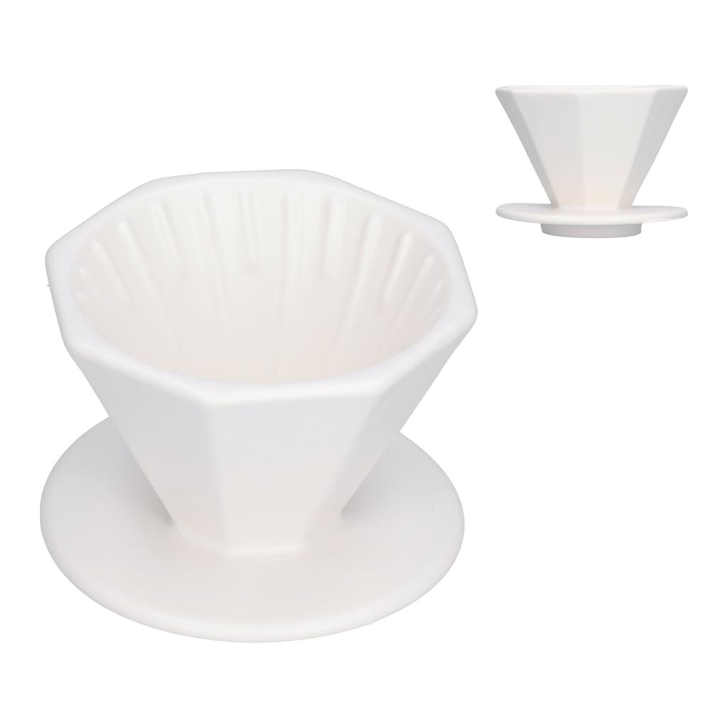 Coffee Dripper Ceramic Convenient Reliable Exquisite Portable Size Simple Design Pour Over Coffee DripperWhite