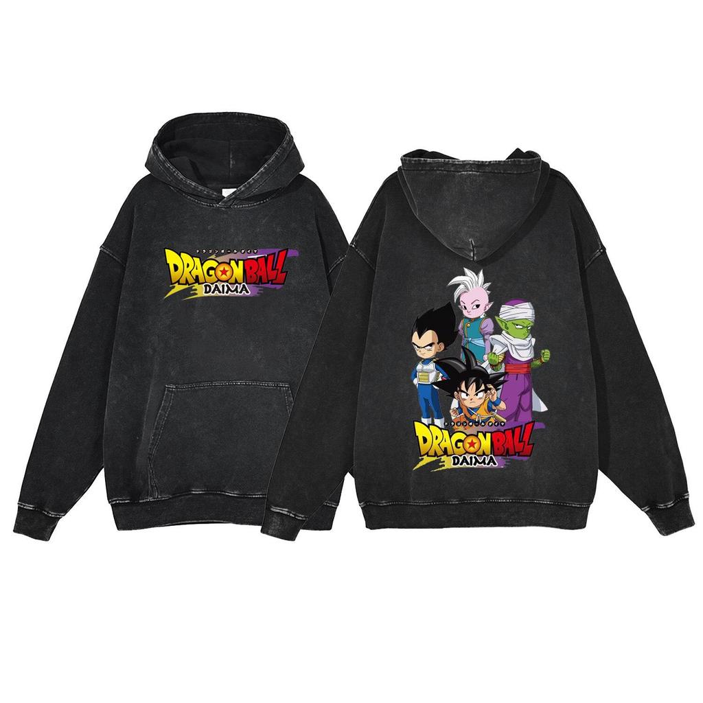 Anime Dragon Ball DAIMA 440g Vintage Streetwear Cotton Hooded Sweatshirt