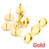 6/8/10/12/14/16/18/20mm 8 Colors Plated High Quality Stainless Iron Earring Studs(with Ear plug) Base,Fit 6-20mm Glass Cabochons