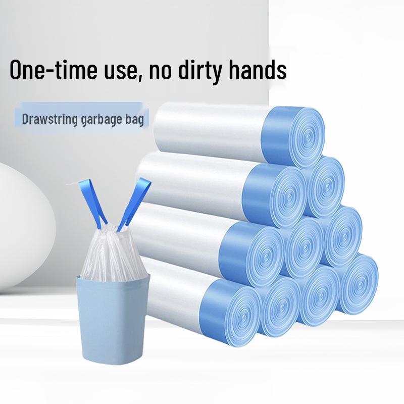 100 Large Drawstring Trash Bags, Black and Thickened for Home, Kitchen, Dorm, Office