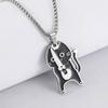 New Cute Cartoon Samurai Knife Cat Oil Dripping Necklace Design Jewelry