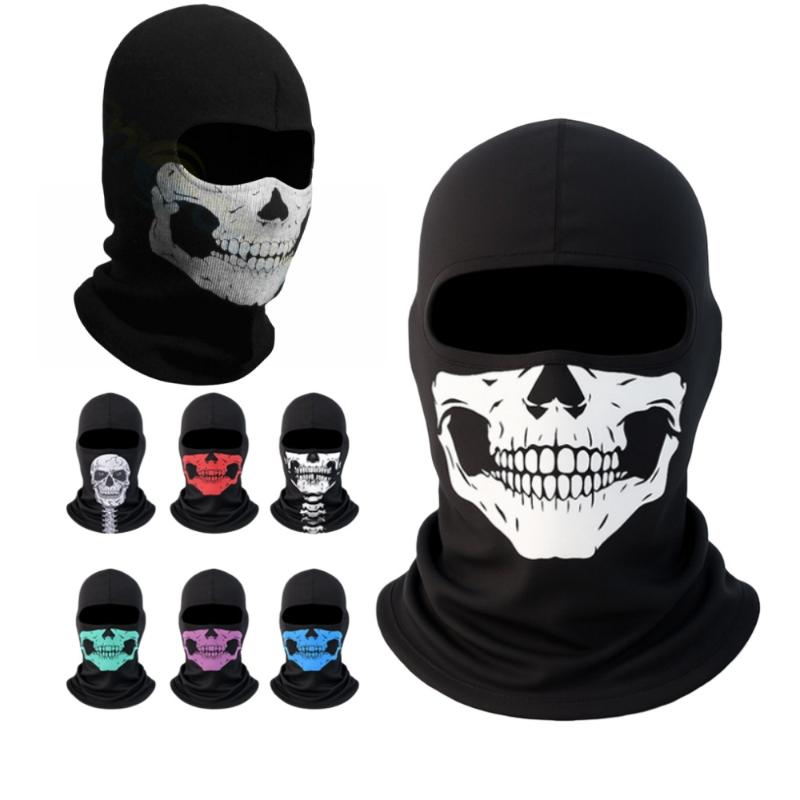 1 Stück Totenkopf-Print Motorrad Winddicht Ski Kopf Halswärmer Fahrradhelm Futter Motorrad Sturmhaube Vollgesichtsmaske