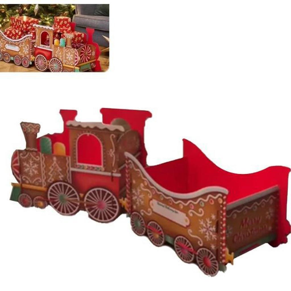 Babbo Natale Regali di Natale Treno Fatto a Mano Portatile Treno dei Regali di Babbo Natale Porta Allegria Festiva con Stile Decorazioni Natalizie Oggetti di Scena