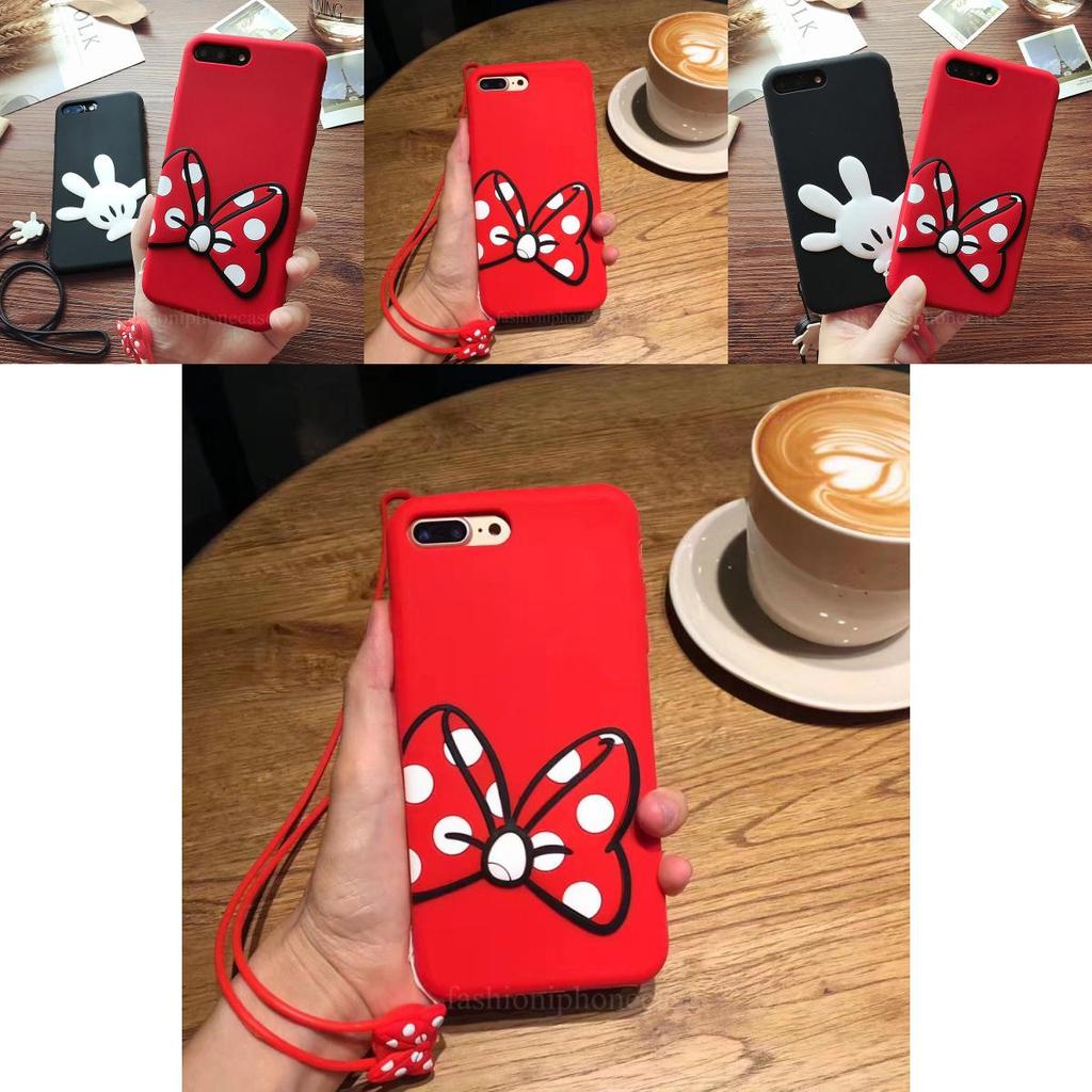 Coque Etuis 3d Housse Cartoon Bow Minnie Mickey Anime Mobile Caoutchouc Silicone