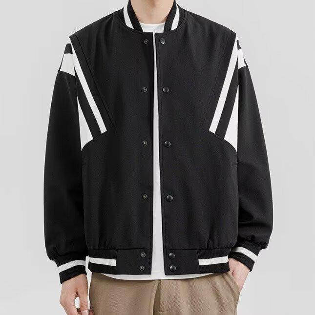 Men's Retro Color-Block Baseball Jacket - Spring/Fall High-Street Style, Cool Hipster Flight Jacket for Couples