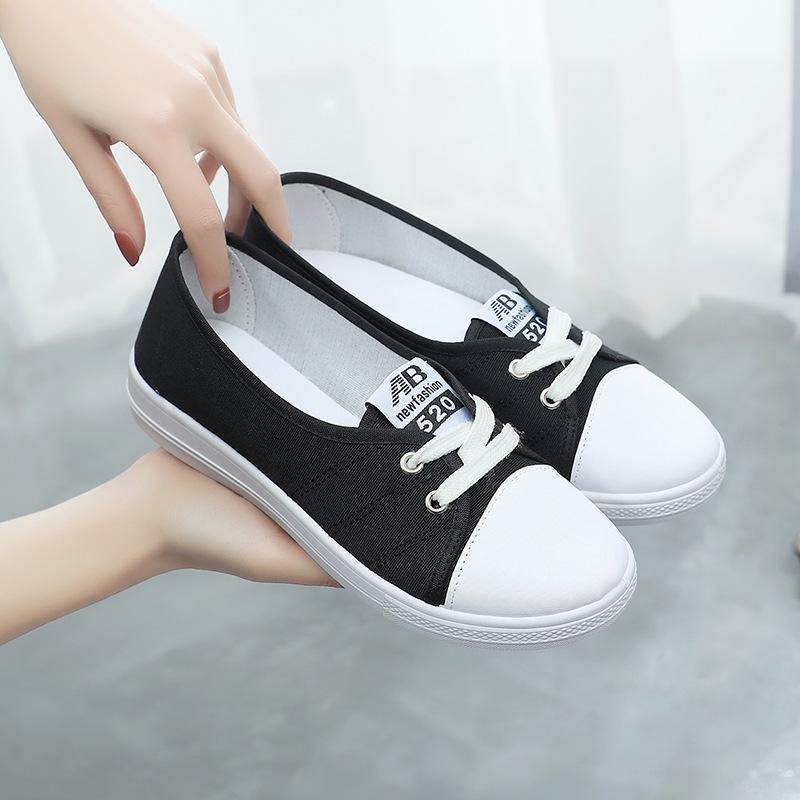 Women's Korean Style Breathable Canvas Shoes - Comfortable, All-Match, Shallow Mouth Design