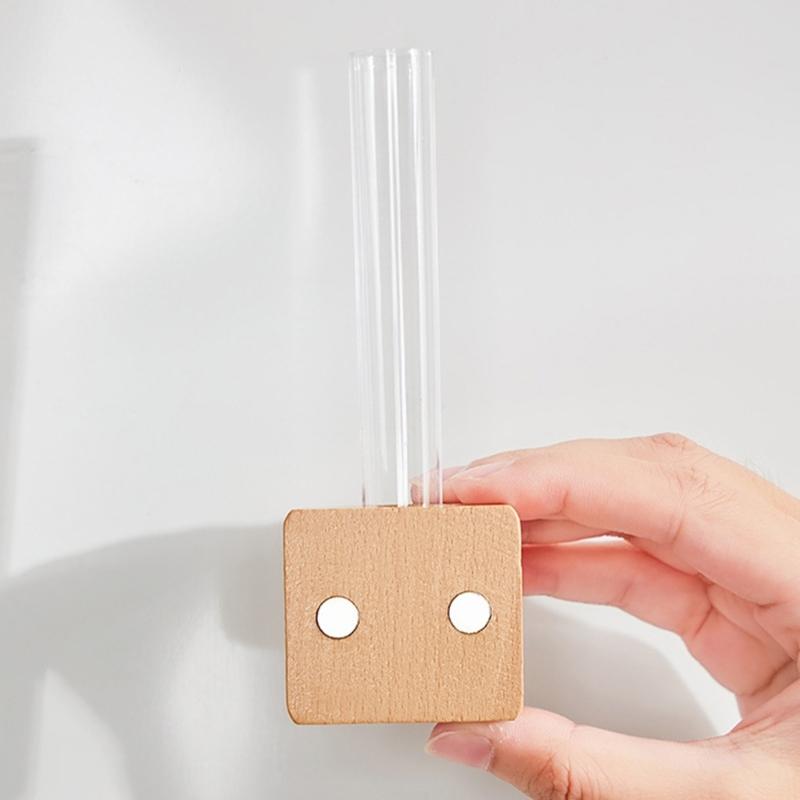 2Pieces Modern Mini Fridge Magnets Vases Test Tube Designs Flower Holder for Kitchen Refrigerator and Office Decors