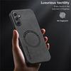 WANLONFENG YBP Series For Samsung Galaxy A35 5G Magnetic Case with Tempered Glass Film PU+TPU Phone Cover Large Cutout