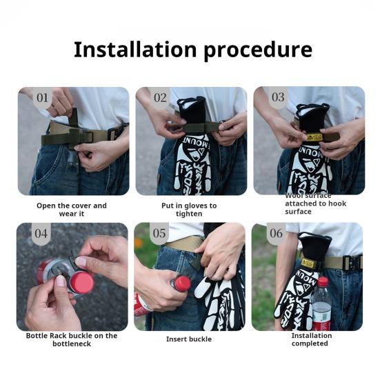 Outdoor Multi-function Glove Storage Buckle Water Bottle Holder Portable Adjustable Camping Hiking Backpack Rope Hanging