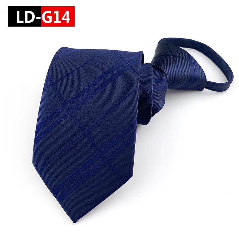 7cm Mens Tie Pre-tied Business Wedding Easy Wear Neck Tie Zipper Lazy Pre-tied Korean Style Solid Plaid Women Necktie