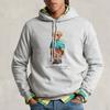 Polo Ralph Lauren SS23 Bear Print Drawstring Hoodie Men hoodies Gray MNPOKNI16822710-020