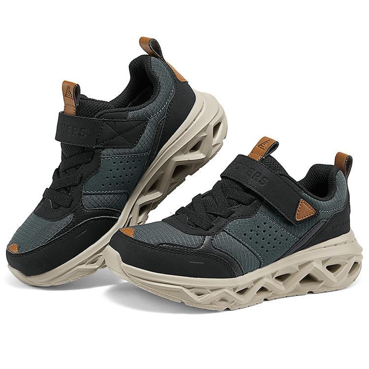 Skechers Scarpe da Ginnastica per Bambini Ragazzi Comode Morbide Leggere Sportive alla Moda Antiscivolo Resistenti all'Usura Basse Scarpe da Corsa Sneaker Bambini Nero Grigio 406146L-BKCC