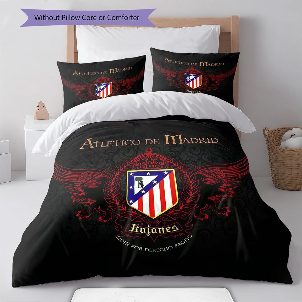 Juego de Edredón Ropa de Cama Atleti Funda de Edredón Funda de Almohada Decoración del Hogar Regalo de Cumpleaños (1 * funda nórdica + 2 * fundas de almohada, sin núcleo)