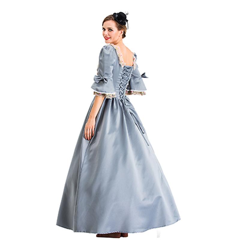 Halloween Medieval Vintage Court Costume Lace Splicing Big Horn Sleeves Drama Stage Play Costume