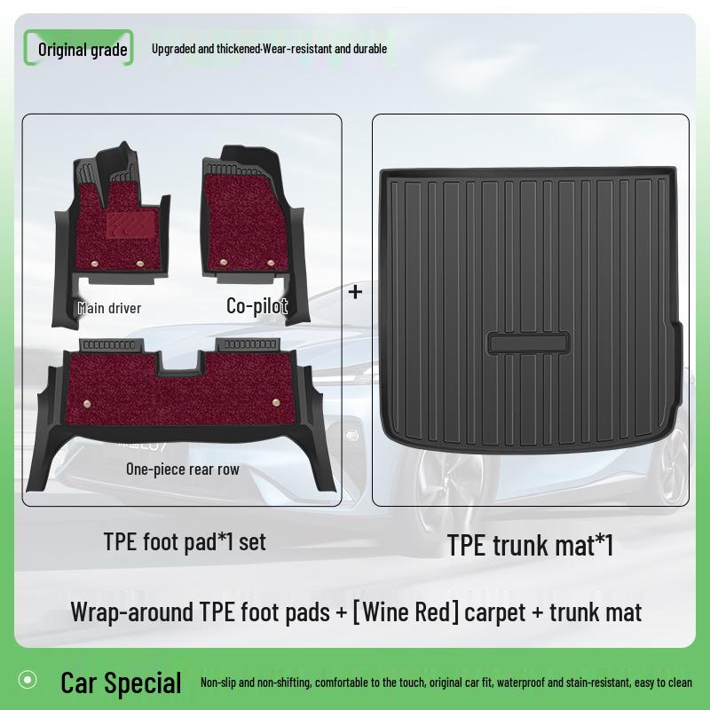 Full Coverage TPE Floor Mats for 26 BYD Song PRO Models - Custom Car Carpet Accessories