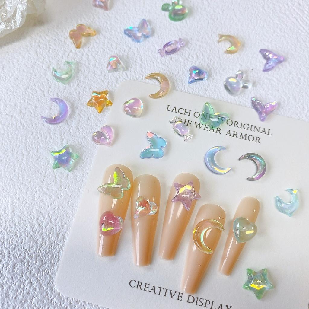 Hot Selling New Aurora Mixed Color Mini Nail Art Decorations for Girls DIY Nail Accessories Materials