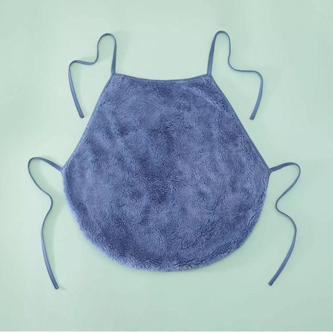 

Adult Coral Fleece Bib & Belly Protector for Pregnancy, Postpartum, and Elderly - Warm Suspender to Prevent Drafts and Protect Stomach. One Size синій