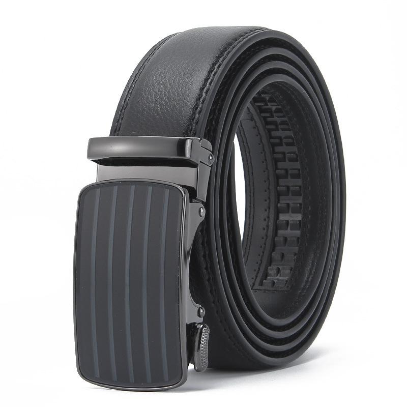 

Мужской ремень из натуральной коровьей кожи, автоматическая пряжка, деловой и повседневный, второй слой коровьей кожи, мужской ремень 110-130CM