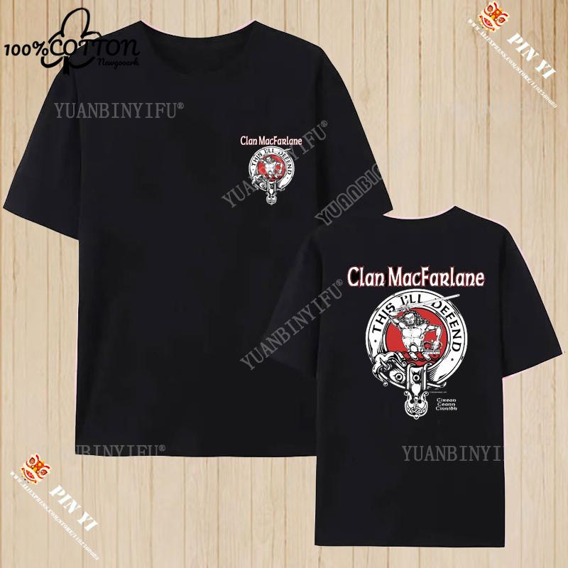 Harajuku Clan Fraser of Lovat Clansman’s Crest Badge Print Summer Trending Unisex T Shirt 100% Cotton O-neck Short-sleev