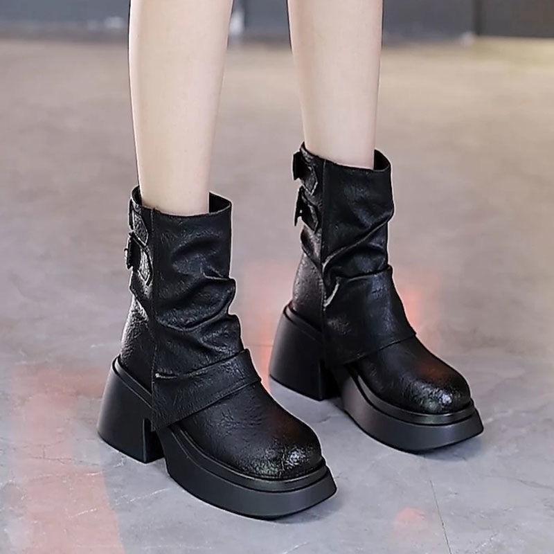

Woman Leather Booties Boots Women Cowboy 2026 New Ladies Ankle Retro Lady Boots Denim Women s Shoes Boots-Women Cowboy 35