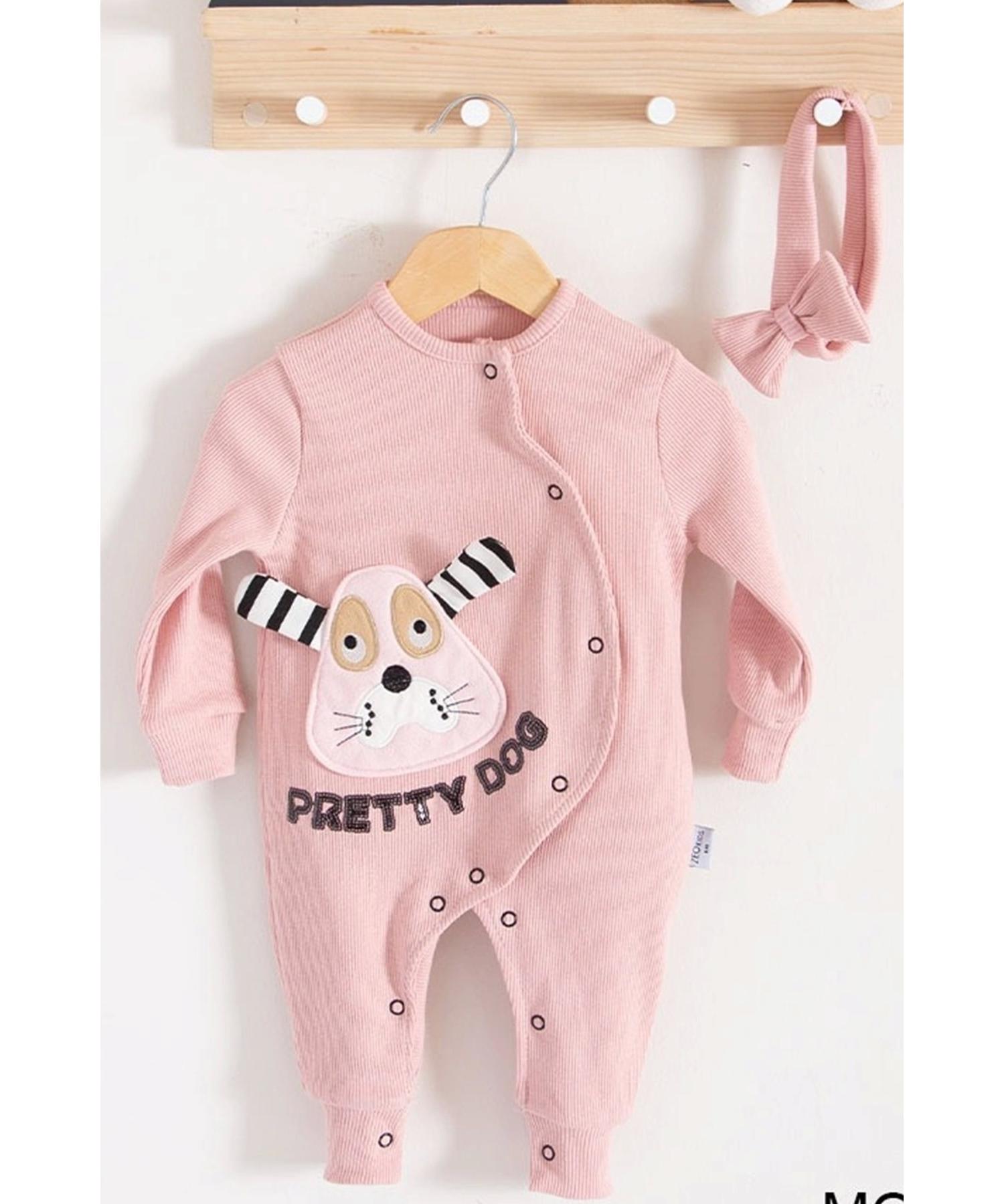 

Бандана с вышивкой Pretty Dog из 100% хлопка для маленьких девочек