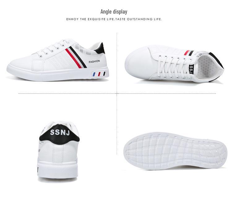 Men's Korean-Style Plus Size Low-Top White Casual Skate Shoes