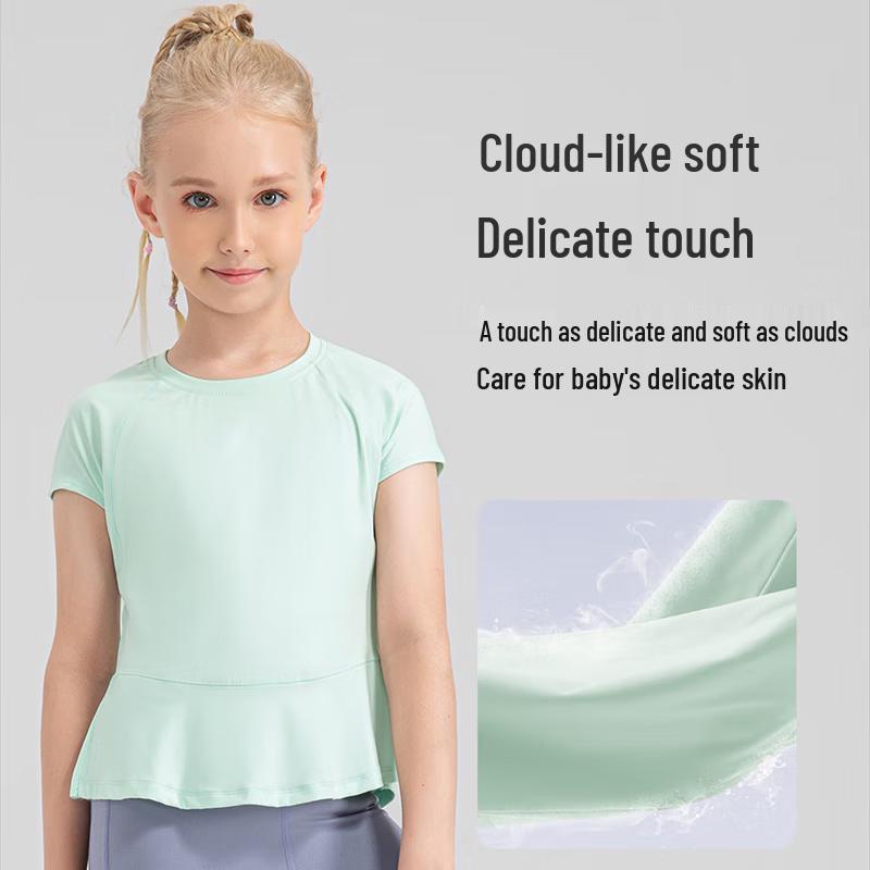 Girls' Loose Fit 30D Mesh Yoga T-Shirt