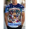 New 3D Santa Claus Print T-Shirt Retro Street Style Loose Fit Short Sleeve T-shirt Breathable High Quality Tops Men Women T-shirt