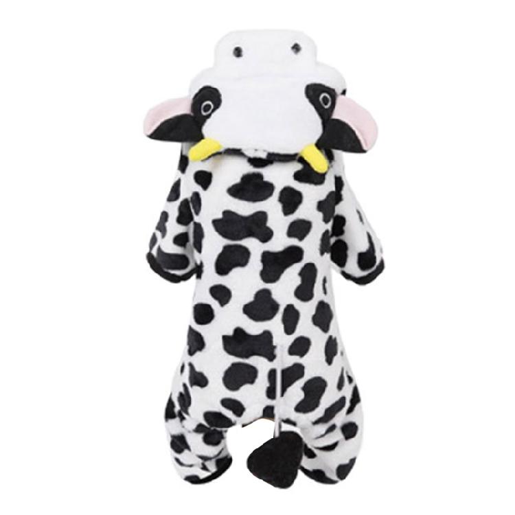 Hooded Dog Winter Coat Cow Pullover for Cold Weather Four-Legged Clothing