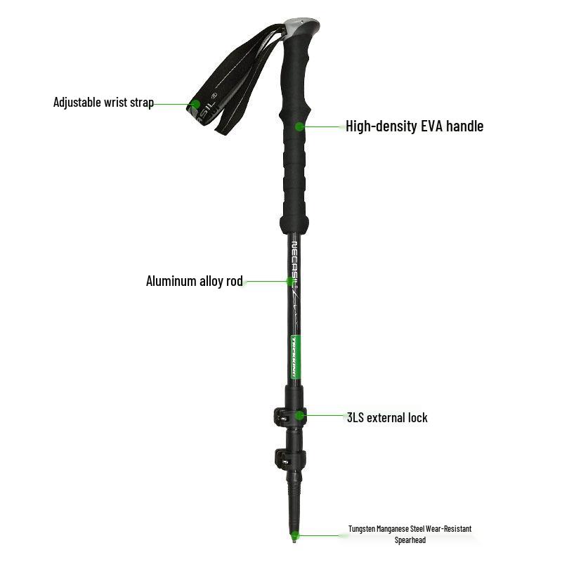 Newcastle NX63 Adjustable 7075 Aluminum Trekking Poles with External Lock